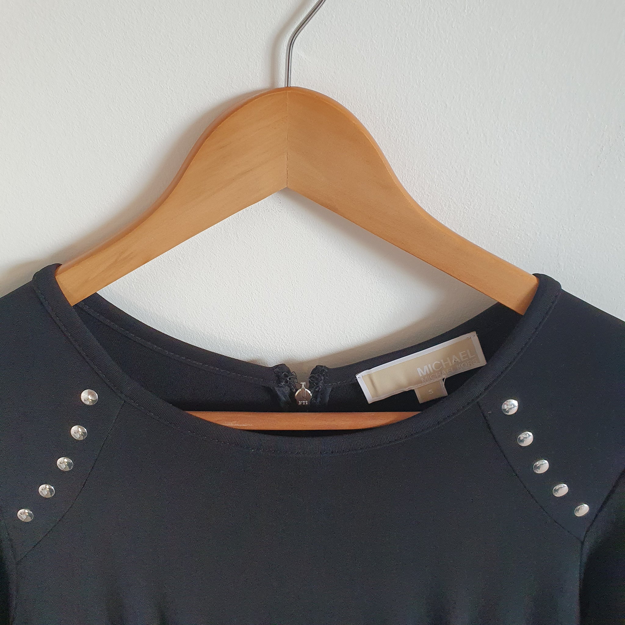 Michael kors black dress shop with silver studs