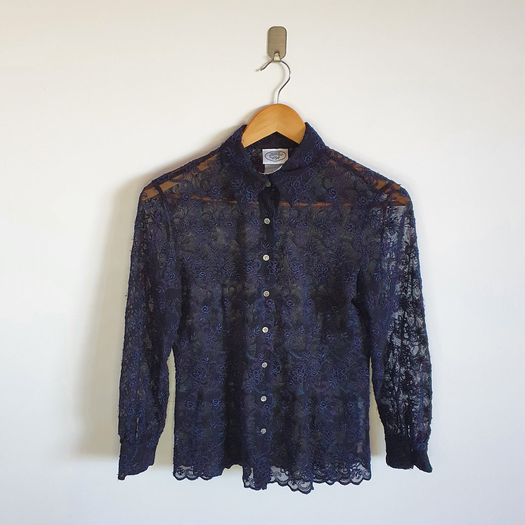 Laura Ashley Lace Blouse/ Shirt- S