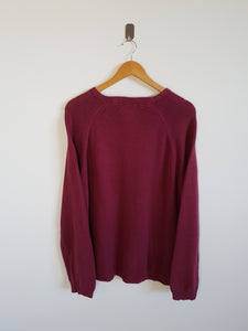 Tommy Hilfiger Burgundy Crew Neck Sweatshirt - L