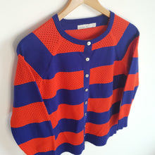 Load image into Gallery viewer, Karen Millen Red &amp; Royal Blue Cardigan

