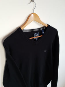 Ralph Lauren Chaps Black V Neck Sweatshirt - M