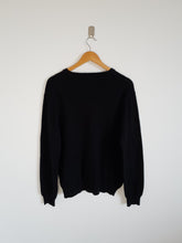 Load image into Gallery viewer, Ralph Lauren Chaps Black V Neck Sweatshirt - M
