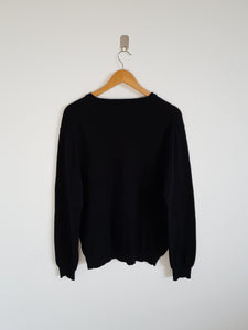 Ralph Lauren Chaps Black V Neck Sweatshirt - M